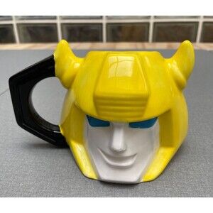 20oz TRANSFORMERS BUMBLEBEE SCULPTED MUG ceramic decor gift yellow large 5" x 7"